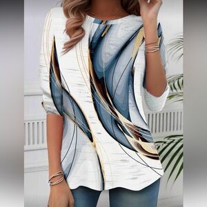 Stylish Abstract Print Top Sz XXL NWT